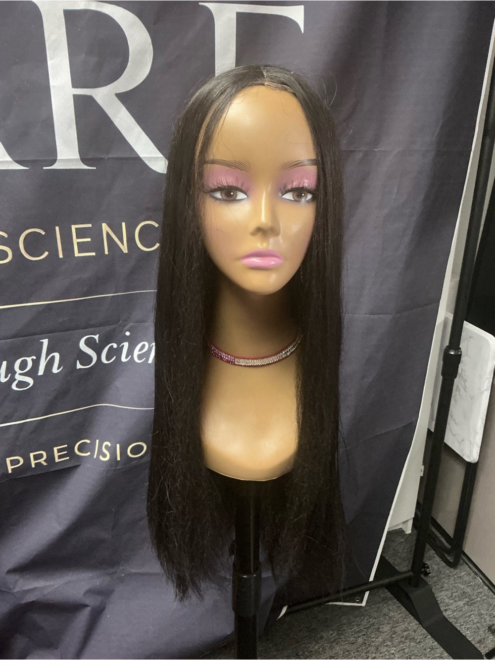 Natural Straight Black Women’s Lace Front Wig - Unbranded